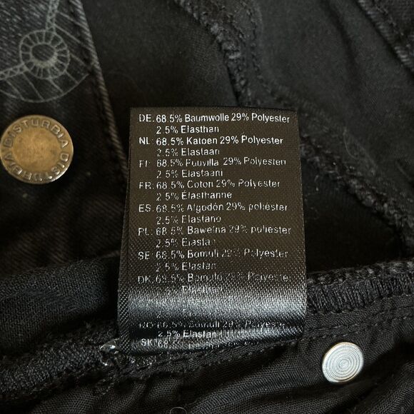 Disturbia Women's Jeans 30" /US 8 Callopistria Moth Print Goth Grunge High Waist - Picture 11 of 14